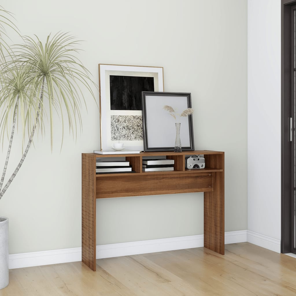 vidaXL Console Table Brown Oak 105x30x80 cm Engineered Wood