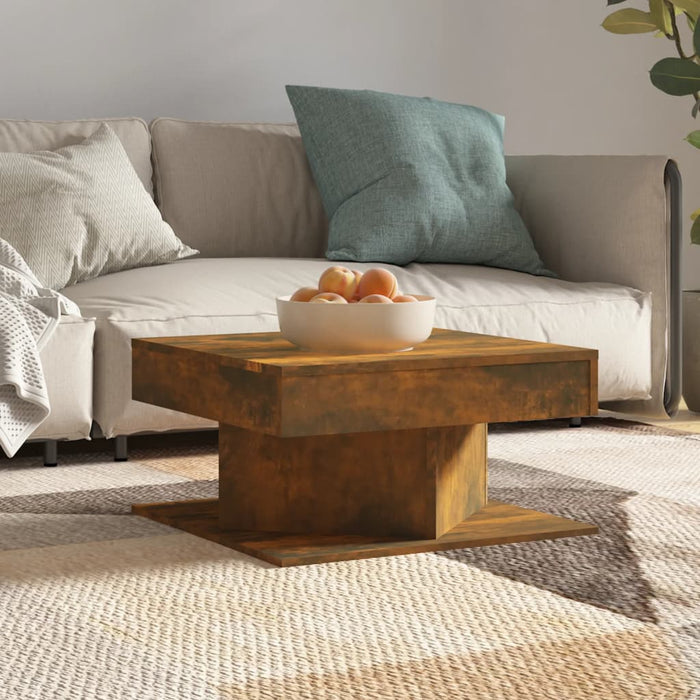 vidaXL Coffee Table Smoked Oak 57x57x30 cm Engineered Wood