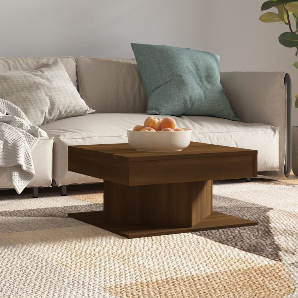 vidaXL Coffee Table Brown Oak 57x57x30 cm Engineered Wood