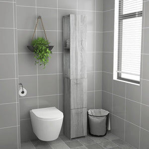 vidaXL Bathroom Cabinet Grey Sonoma 25x26.5x170 cm Engineered Wood