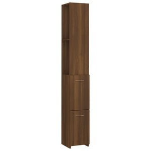 vidaXL Bathroom Cabinet Brown Oak 25x26.5x170 cm Engineered Wood