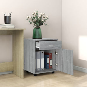 vidaXL Rolling Cabinet Grey Sonoma 45x38x54 cm Engineered Wood