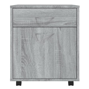 vidaXL Rolling Cabinet Grey Sonoma 45x38x54 cm Engineered Wood