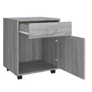 vidaXL Rolling Cabinet Grey Sonoma 45x38x54 cm Engineered Wood