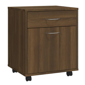 vidaXL Rolling Cabinet Brown Oak 45x38x54 cm Engineered Wood