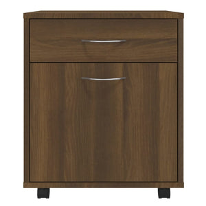 vidaXL Rolling Cabinet Brown Oak 45x38x54 cm Engineered Wood