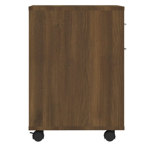 vidaXL Rolling Cabinet Brown Oak 45x38x54 cm Engineered Wood