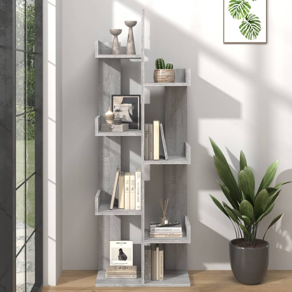 vidaXL Book Cabinet 48x25.5x140 cm Grey Sonoma Engineered Wood