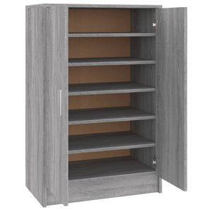 vidaXL Shoe Cabinet Grey Sonoma 60x35x92 cm Engineered Wood