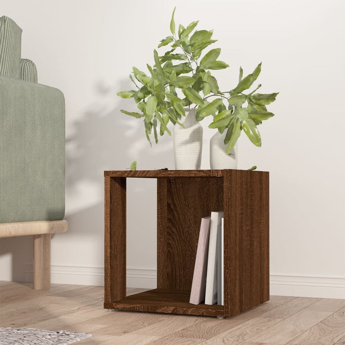 vidaXL Side Table Brown Oak 33x33x34.5 cm Engineered Wood