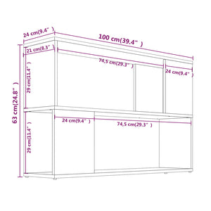 vidaXL Book Cabinet Brown Oak 100x24x63 cm Engineered Wood