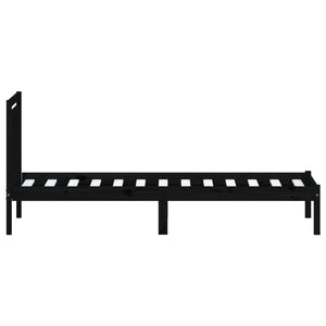 3100583 vidaXL Bed Frame without Mattress Black Solid Wood 100x200 cm (810011+814083)