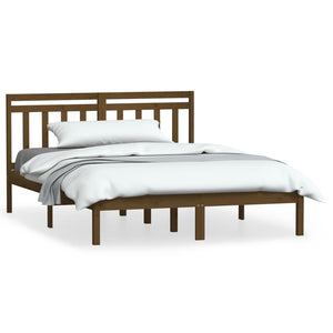 3100587 vidaXL Bed Frame without Mattress Honey Brown Solid Wood 120x200 cm (810015+814087)