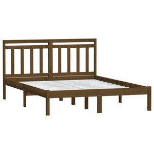 3100587 vidaXL Bed Frame without Mattress Honey Brown Solid Wood 120x200 cm (810015+814087)