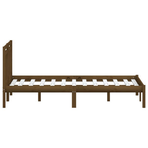 3100587 vidaXL Bed Frame without Mattress Honey Brown Solid Wood 120x200 cm (810015+814087)