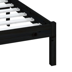 3100588 vidaXL Bed Frame without Mattress Black Solid Wood 120x200 cm (810016+814088)