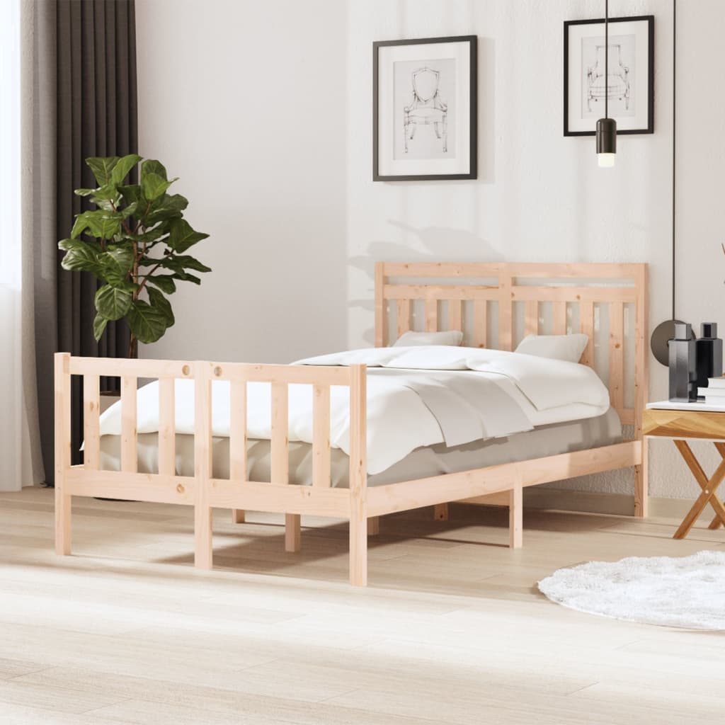 3100953 vidaXL Bed Frame without Mattress Solid Wood 120x200 cm (810077+814084)