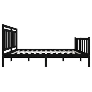 3100957 vidaXL Bed Frame without Mattress Black Solid Wood 120x200 cm (810081+814088)