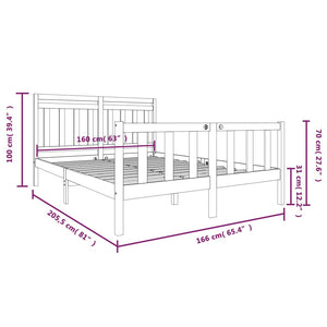 3100968 vidaXL Bed Frame without Mattress Solid Wood 160x200 cm (810092+814104)