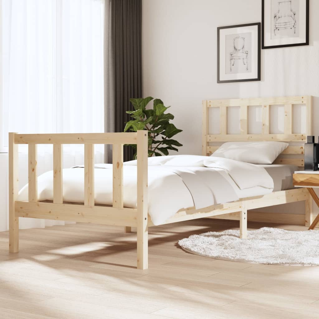 3101138 vidaXL Bed Frame without Mattress Solid Wood 90x200 cm (810067+814124)