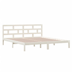 3101199 vidaXL Bed Frame without Mattress White Solid Wood 140x190 cm (809998+814195)