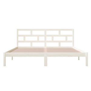 3101199 vidaXL Bed Frame without Mattress White Solid Wood 140x190 cm (809998+814195)