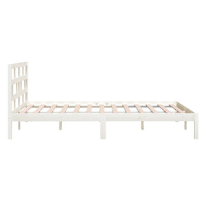 3101199 vidaXL Bed Frame without Mattress White Solid Wood 140x190 cm (809998+814195)