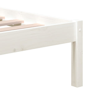 3101199 vidaXL Bed Frame without Mattress White Solid Wood 140x190 cm (809998+814195)