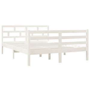 3101264 vidaXL Bed Frame without Mattress White Solid Wood 140x190 cm (810411+814195)