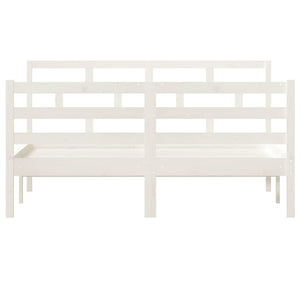 3101264 vidaXL Bed Frame without Mattress White Solid Wood 140x190 cm (810411+814195)