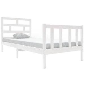 3101334 vidaXL Bed Frame without Mattress White Solid Wood 90x200 cm (810068+814175)