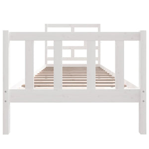 3101334 vidaXL Bed Frame without Mattress White Solid Wood 90x200 cm (810068+814175)