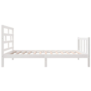 3101334 vidaXL Bed Frame without Mattress White Solid Wood 90x200 cm (810068+814175)