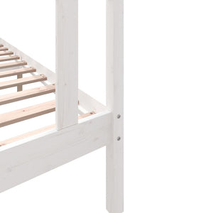 3101334 vidaXL Bed Frame without Mattress White Solid Wood 90x200 cm (810068+814175)