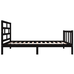 3101337 vidaXL Bed Frame without Mattress Black Solid Wood 90x200 cm (810071+814178)