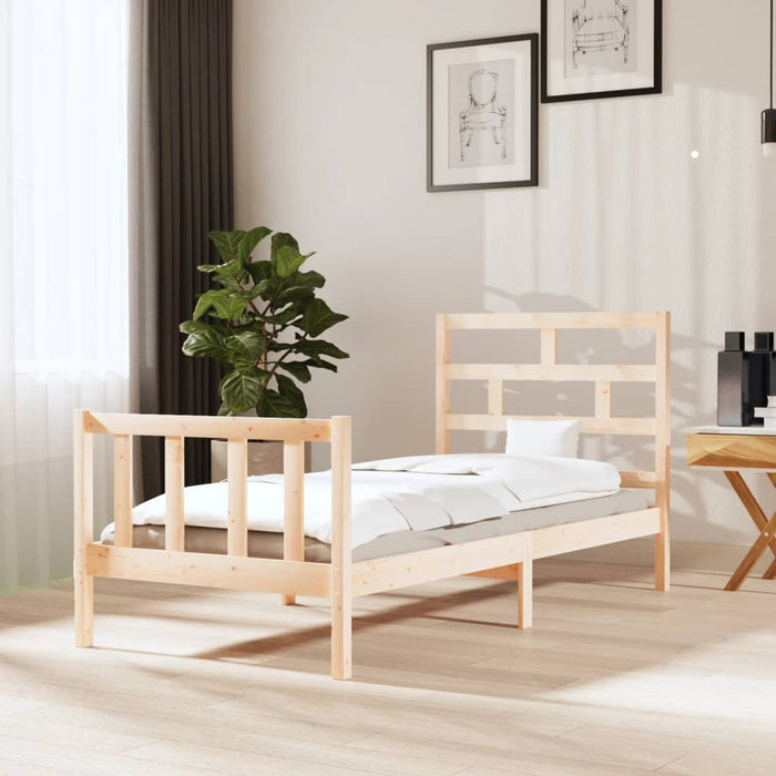 3101338 vidaXL Bed Frame without Mattress Solid Wood 100x200 cm (810072+814179)