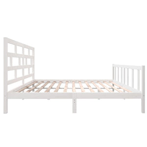 3101369 vidaXL Bed Frame without Mattress White Solid Wood 200x200 cm (810103+814215)