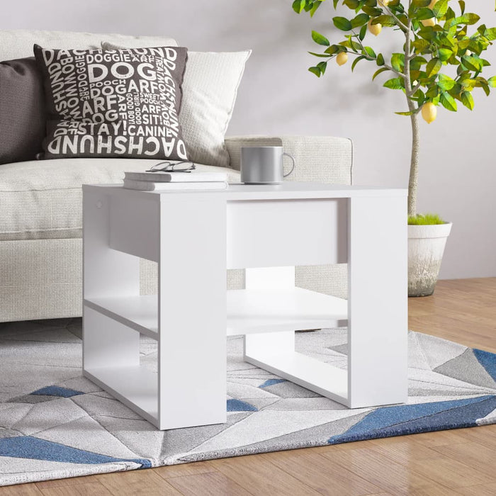 vidaXL Coffee Table White 55.5x55x45 cm Engineered Wood