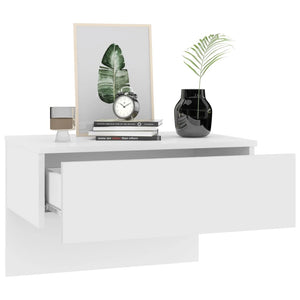 vidaXL Wall-mounted Bedside Cabinet White