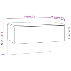 vidaXL Wall-mounted Bedside Cabinet White