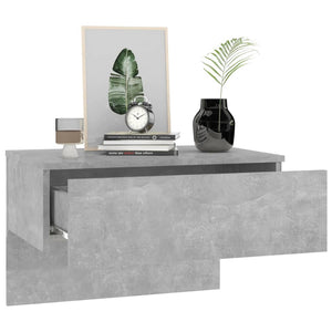 vidaXL Wall-mounted Bedside Cabinet Concrete Grey