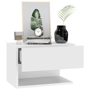 vidaXL Wall-mounted Bedside Cabinet White