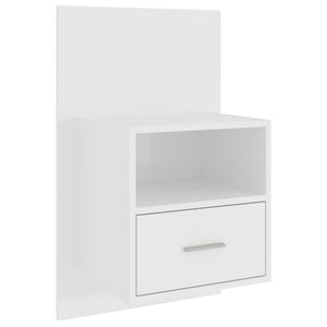 vidaXL Wall-mounted Bedside Cabinet High Gloss White