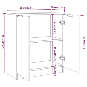 vidaXL Sideboard Sonoma Oak 60x30x70 cm Engineered Wood