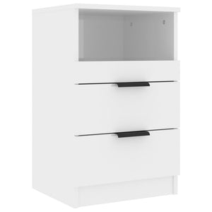 vidaXL Bedside Cabinets 2 pcs High Gloss White Engineered Wood