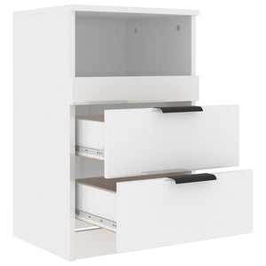 vidaXL Bedside Cabinets 2 pcs High Gloss White Engineered Wood