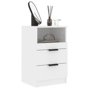 vidaXL Bedside Cabinets 2 pcs High Gloss White Engineered Wood