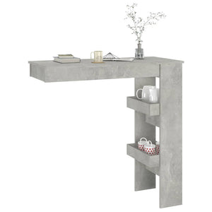 vidaXL Wall Bar Table Concrete Grey 102x45x103.5 cm Engineered Wood