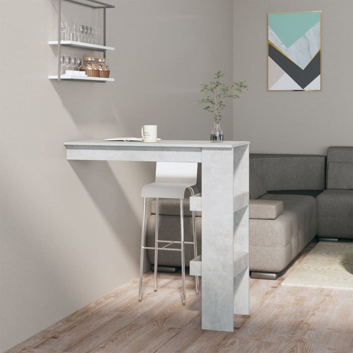 vidaXL Wall Bar Table Concrete Grey 102x45x103.5 cm Engineered Wood