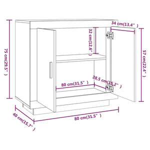 vidaXL Sideboard White 80x40x75 cm Engineered Wood